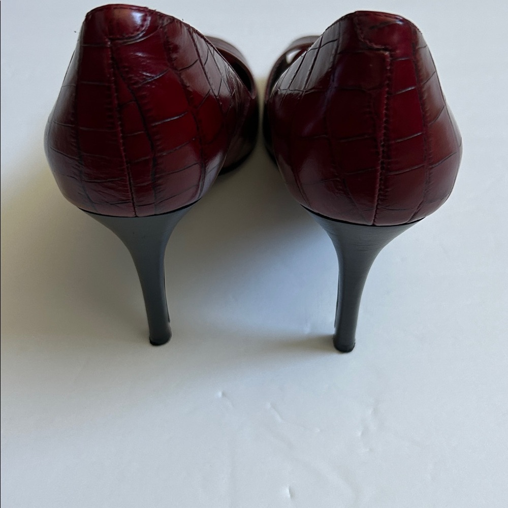 Enzo Angiolini Eamerryann Burgundy Peep-Toe Heels - Picture 5 of 7